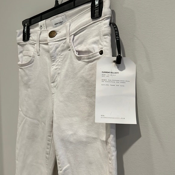 NEW Current Elliott Stiletto Jean in White Raw Hem - Picture 4 of 11